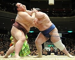 白鵬が６連勝、鶴竜ら１敗５人 大相撲初場所６日目