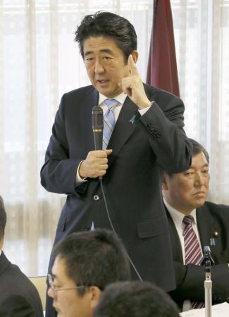 「景気回復の実感、全国に」＝安倍首相、自民幹事長会議で