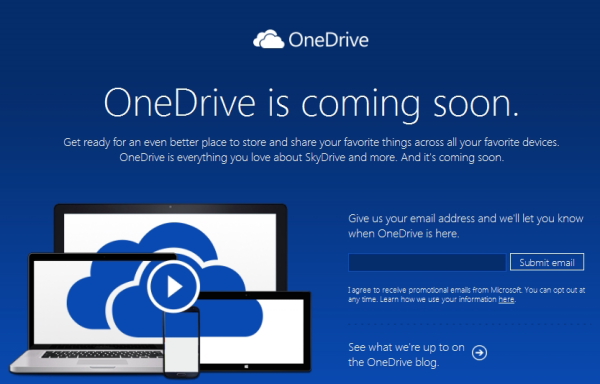 Microsoft、オンラインストレージ「SkyDrive」の名称を「OneDrive」に変更へ