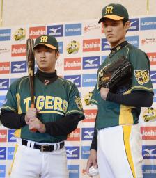 阪神:緑の限定ユニホームお披露目…甲子園９０周年記念