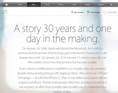 AppleがMac 30周年記念のショートフィルムを公開、すべてiPhone 5sで撮影