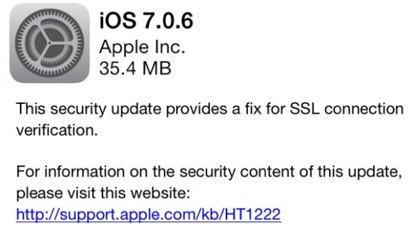 アップル、iOS 7.0.6を公開。SSL接続時の問題を修正