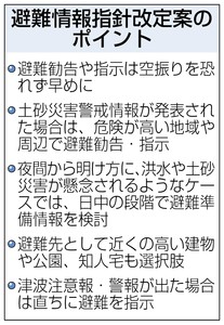 避難勧告、早めに発令を 内閣府が市町村向け指針案