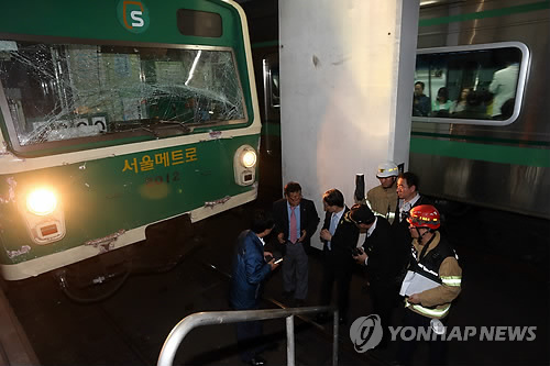 車両追突で１７０人負傷か ソウルの地下鉄駅付近