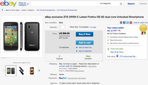 デュアルSIM対応の「Firefox OS 1.3」発表、eBayに新モデルも