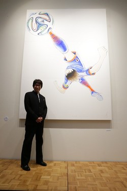 東京）キャプテン翼も日本代表にエール 上野で原画展