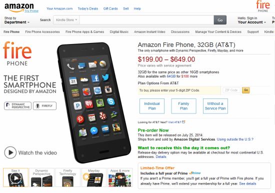 アマゾン、独創的なスマートフォン「Fire Phone」を発売