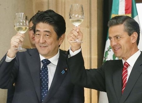 安倍首相、日本とメキシコの経済協力強化に意欲 ＴＰＰ早期妥結へ連携
