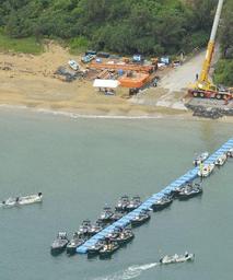 辺野古、海底調査の着手延期 雨で作業ずれ込む