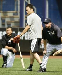 マー君、ブルペンで全球種35球