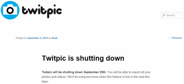 先駆的な画像貼り付け外部サービスTwitpic、9月25日で終了