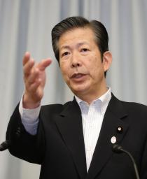 公明党代表選:山口代表、４選出馬表明