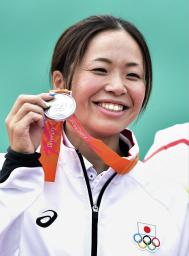アジア大会:射撃クレー女子トラップ 中山が銀メダル