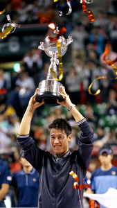 錦織、快進撃の２週連続Ｖ 耐えて粘り高速サーブ攻略