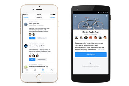 Facebookのグループ専用アプリ「Facebook Groups」 - オススメ表示機能も