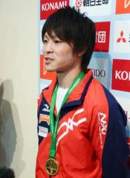 内村、喜びより悔しさ＝体操激励会