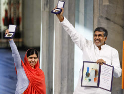 マララさん、ノーベル平和賞受賞＝史上最年少１７歳－児童人権活動家の男性も