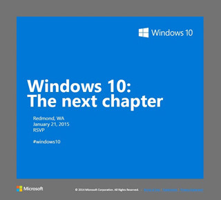 米MS、「Windows 10」のイベントを15年1月21日に開催