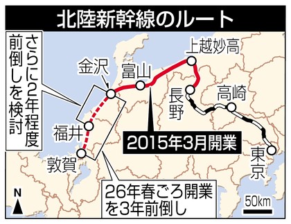 北陸新幹線3年前倒し 政府・与党、福井先行開業も検討