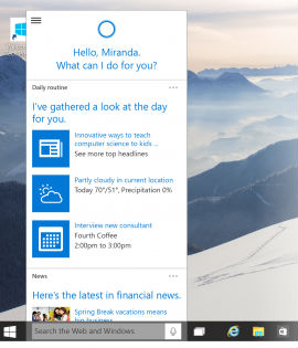 「Windows 10」テクニカルプレビュー更新 「Cortana」や日本語対応