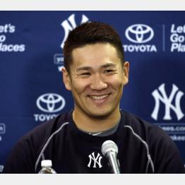 今季初会見のマー君が苦笑い 米メディアは「右肘」に質問集中