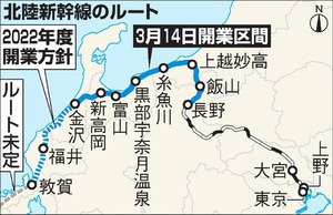 北陸新幹線、長野―金沢間が開業 一番列車が金沢駅出発