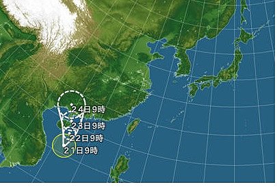 台風８号が発生 付近通る船舶は注意を