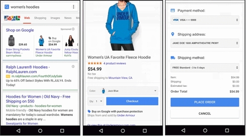 米グーグル、モバイル検索広告上に「購入ボタン」を導入