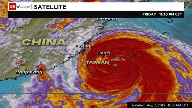 台風１３号が台湾に上陸、８日午後には中国に