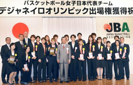 渡嘉敷「世界で通用する」＝リオ切符獲得で祝賀会－バスケット女子