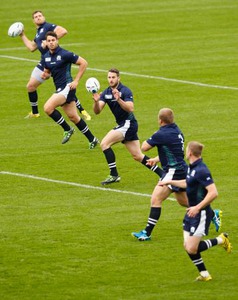 ラグビー、スコットランドが練習