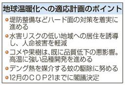 地球温暖化へ適応計画 政府、リスク避け居住地変更も