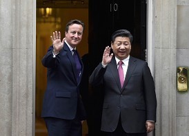 習主席：キャメロン英首相と会談 ５兆円商談成立に道