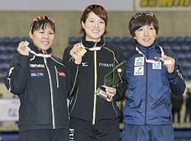 スピードスケート：全日本距離別選手権 菊池、女子１０００Ｖ 小平の７連覇を阻止