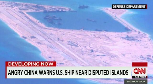 中国、米軍艦の航行を強く非難 南シナ海の人工島