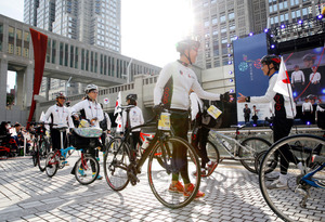 朝鮮通信使の足跡、自転車でたどった 日韓の５０人到着