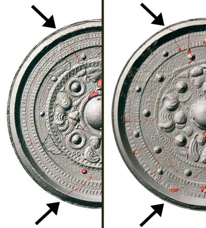 「中国製」「国産」同じ鋳型か 卑弥呼の「神獣鏡」、傷ほぼ一致