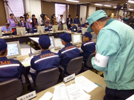 伊方原発で防災訓練 １００以上の機関が参加