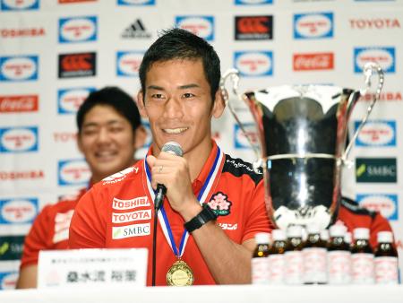 桑水流主将「ブームの中で重圧もあったが…」 男子日本代表が会見／７人制