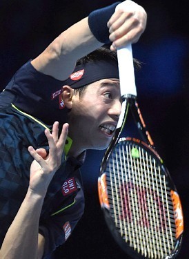 テニス：ＡＴＰツアー・ファイナル 錦織、ベルディハ撃破 １勝１敗、４強に望み