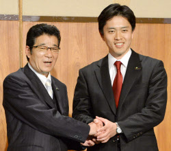 大阪維新、ダブル選圧勝 知事・松井氏、市長・吉村氏 橋下新党に弾み