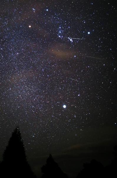 夜空に流れる一筋の光 ふたご座流星群ピーク