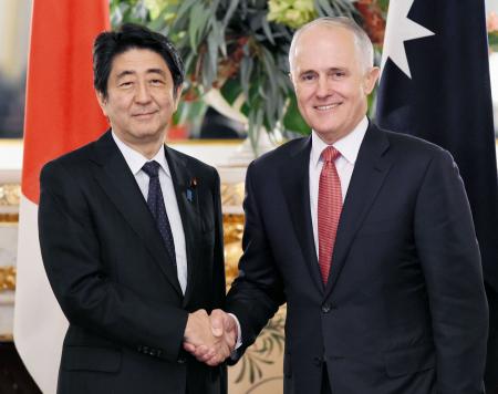 日豪首脳会談 首相、潜水艦の共同開発働き掛け