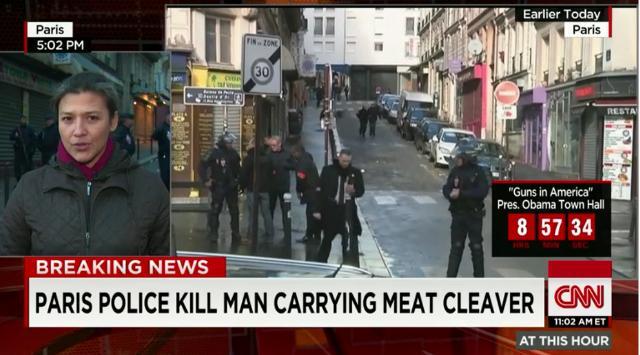 パリの警察署に刃物男、警官が射殺 シャルリー襲撃から1年