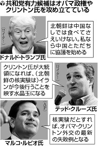 北が核実験、米・共和はオバマ氏の「弱腰」批判