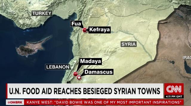 飢餓の町に支援物資届く、3カ月ぶり シリア