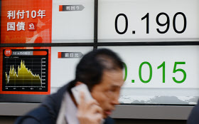 長期金利が最低更新 0.190%、リスク回避強まる