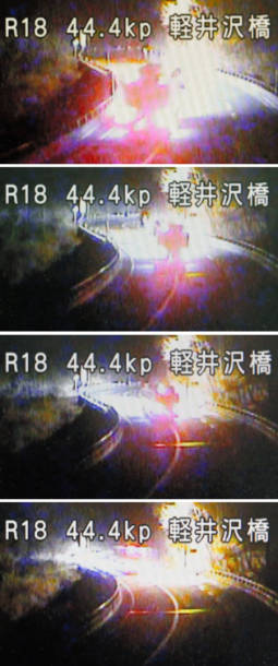 軽井沢バス事故 転落250メートル手前の映像公開 カーブで減速せず