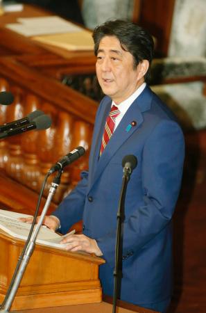 安倍首相、「挑戦」反復２１回＝野党に建設的議論呼び掛け—施政方針演説
