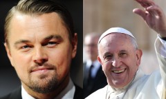 ディカプリオ、ローマ法王と気候変動について話し合う